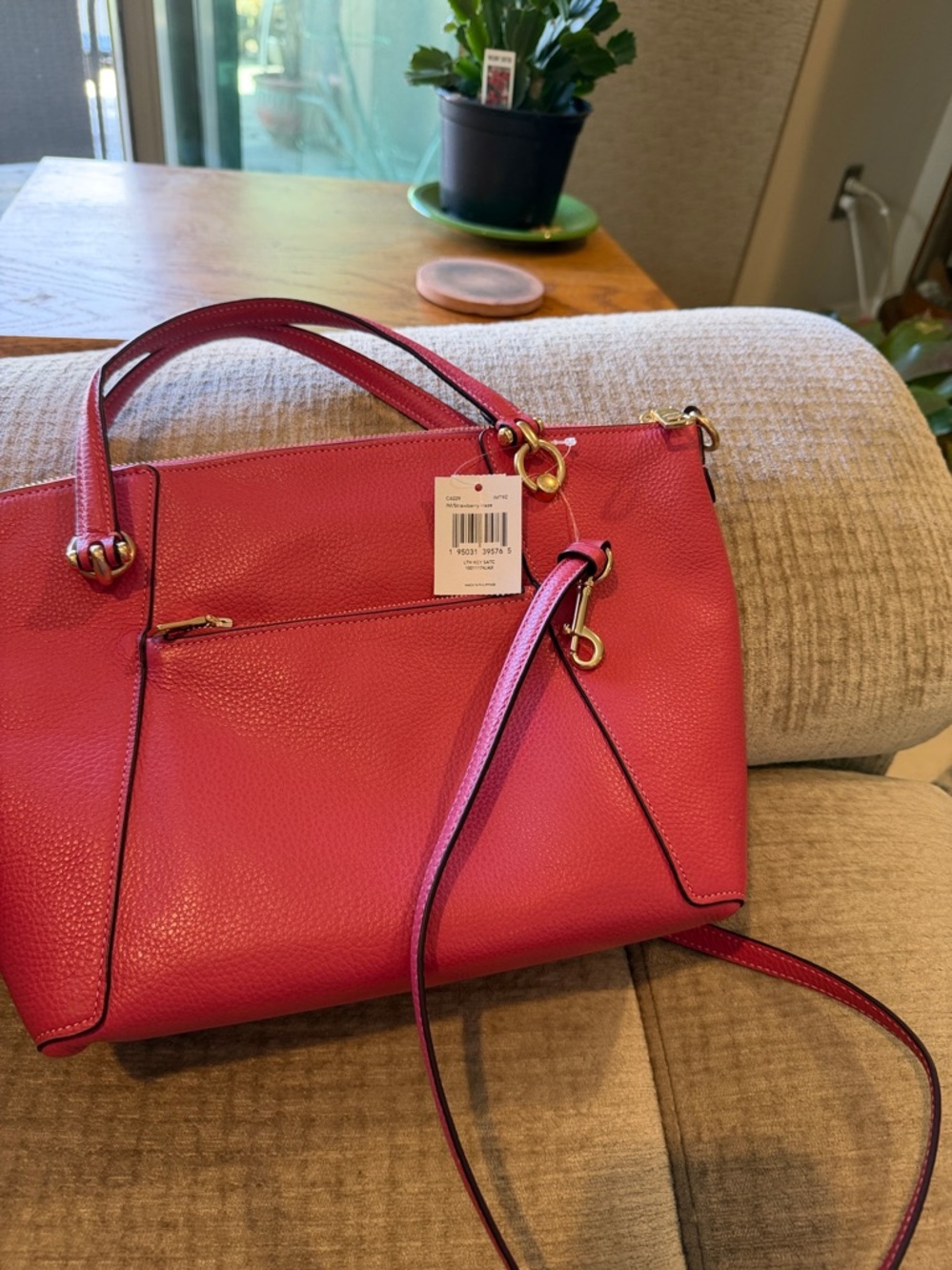 Coach strawberry haze Pink Pebbled Leather Satchel with Gold HW detachable strap - Picture 5 of 12